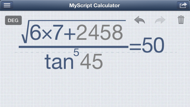Software makes a showing at CES 2013, but underwhelms MyScriptCalculator_610x344